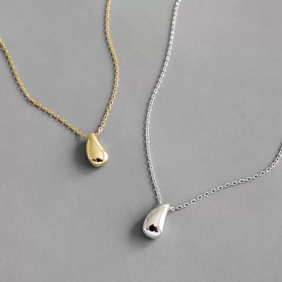 NEW 925 STERLING SILVER WATERDROP NECKLACE, NICE NECKLACE, CUTE NECKLACE - Picture 2 of 4